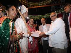 
      
      CM Bhupendra Patel participates in grand wedding ceremony
      
      