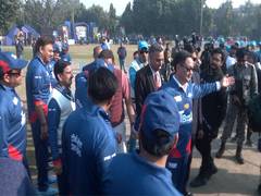 
      
      Lok Sabha Speaker XI vs Rajya Sabha Chairman XI played in Delhi
      
      