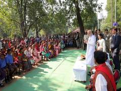 
      
      Amit Shah visits Naxal stronghold Gundam in Bijapur
      
      