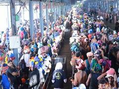 
      
      Devotees offer prayers to Lord Ayyappa at Sabarimala temple 
      
      