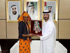 
      
      UAE President confers Zayed Second Medal on Hindou O Ibrahim
      
      