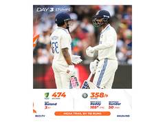 
      
      Nitish Kumar Reddy leads India's fight back with maiden ton
      
      