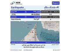 
      
      Light earthquake recorded in Falaj Al Mualla with no effect
      
      