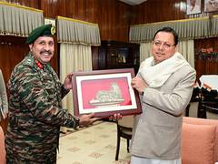 
      
      Major General Manoj Tiwari meets Uttarakhand CM Dhami
      
      