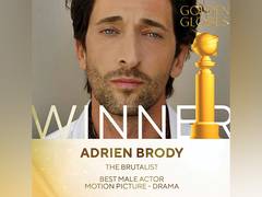 
      
      Adrien Brody clinches first Golden Globe
      
      