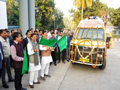 
      
      MP CM Yadav flags off 66 medical mobile unit vehicles for 21 dist
      
      