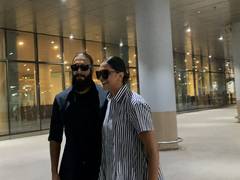 
      
      Deepika-Ranveer spotted at Mumbai airport, happily pose for paps 
      
      