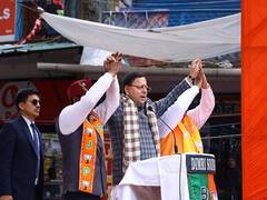 
      
      Uttarakhand CM campaigns for BJP candidates in local body polls
      
      