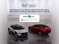 
      
      Mahindra BE 6, XEV 9e achieves 5-star Bharat-NCAP safety rating
      
      
