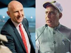 
      
      Rajnath Singh holds telecall with UK Defence Secretary
      
      