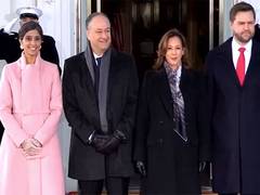 
      
      JD Vance, his wife received by Kamala Harris at White House
      
      