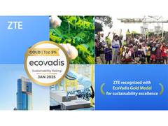 
      
      ZTE recognized with EcoVadis Gold Medal 
      
      