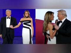 
      
      US President Donald Trump dances with wife Melania Trump 
      
      