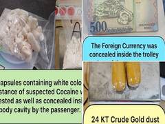 
      
      Mumbai Airport officials seize drugs, gold, foreign currency 
      
      