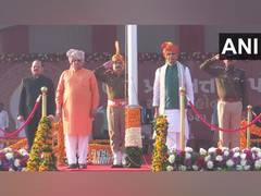 
      
      Gujarat Gov Acharya Devvrat unfurls National Flag on R-Day
      
      