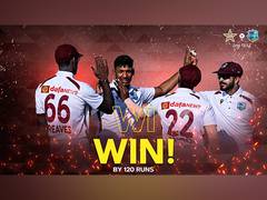 
      
      Warrican spins magic as West Indies secure historic win
      
      