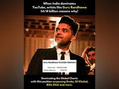 
      
      Guru Randhawa Becomes First Indian Artist to Cross 14B YouTube 
      
      