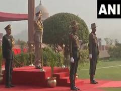 
      
      Royal Bhutan Army's COO receives Guard of Honour at South Block 
      
      