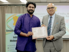 
      
      Arun Ashok Honored with First Prize at ICCR 
      
      