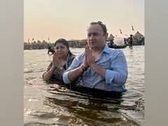 
      
      Vinod Bhanushali takes holy dip at Maha Kumbh in Prayagraj
      
      