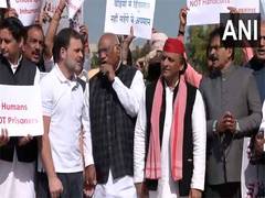 
      
      Opp protest US deportation of Indians, sport handcuffs
      
      