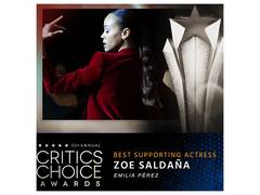 
      
      Zoe Saldana wins her first Critics Choice Award for Emilia Perez
      
      