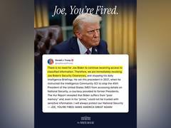 
      
      US: Donald Trump blocks Biden's access to critical information
      
      