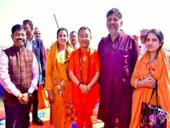 
      
      DK Shivakumar attends MahaKumbh Mela
      
      