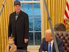 
      
      Elon Musk, son ‘X’ join President Donald Trump in Oval Office
      
      