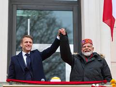 
      
      PM Modi gifts Dokra artwork to French President Macron
      
      