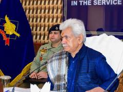 
      
      J-K LG Manoj Sinha chairs security review meeting in Jammu, focus on Kashmir
      
      