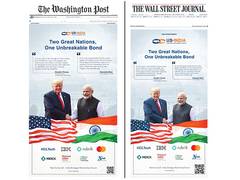
      
      USISPF gives special welcome to PM Modi with front page display
      
      