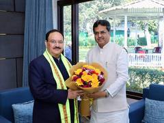 
      
      Tripura CM Manik Saha meets JP Nadda in New Delhi
      
      