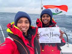
      
      Navika Sagar Parikrama II: INSV Tarini crosses Cape Horn located
      
      