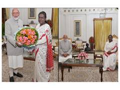 
      
      PM Modi calls on President Droupadi Murmu at Rashtrapati Bhavan
      
      
