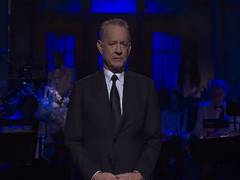
      
      Tom Hanks delivers satirical 