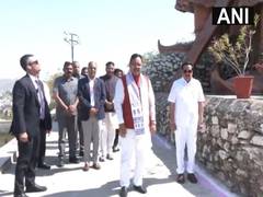 
      
      Rajasthan CM, CR Patil pays floral tribute to Maharana Pratap
      
      
