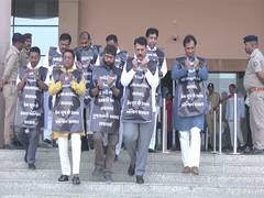 
      
      Gujarat: Congress MLAs protest against deportation of Indians
      
      