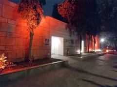 
      
      Israeli Embassy in New Delhi turns orange in tribute 
      
      