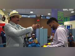 
      
      CT 2025: Iyer receives 'Fielder of the Match' medal after win
      
      