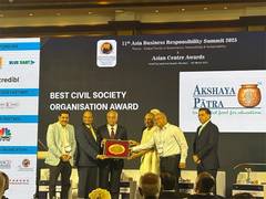 
      
      The Akshaya Patra Foundation Honored with Award 
      
      