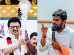 
      
      Annamalai lambasts DMK over three-language row
      
      