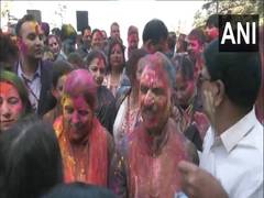 
      
      Sukhvinder Singh Sukhu celebrates Holi at his residence in Shimla
      
      