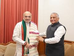 
      
      HM Amit Shah meets Mizoram Governor VK Singh
      
      