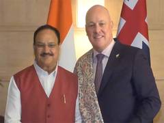 
      
      Union Minister JP Nadda meets New Zealand PM Christopher Luxon
      
      