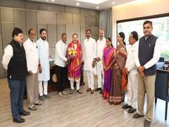 
      
      JP Nadda meets newly elected Telangana BJP MLCs in Delhi
      
      