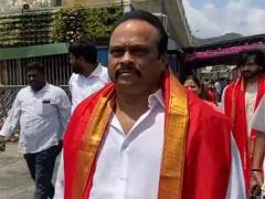 
    DVV Danayya offers prayers at Tirupati Temple
    