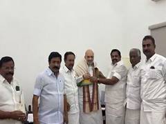 
      
      AIADMK leader Palaniswami meets Home Minister Amit Shah 
      
      