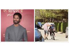 
      
      Shahid Kapoor teaches son Zain how to ride a cycle with towel
      
      
