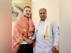 
      
      Karnataka CM Siddaramaiah meets Rahul Gandhi in Delhi
      
      